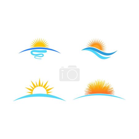 Illustration for Sun ilustration logo set - Royalty Free Image
