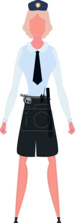 Illustration for Lady police officer in uniform. Isolated. Vector illustration - Royalty Free Image