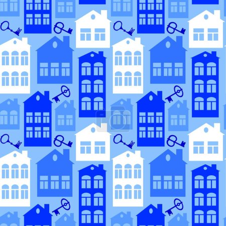 Illustration for Real estate rent or sale - houses and keys. Design element. architecture, minimalism - Royalty Free Image