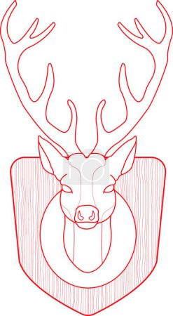 Ilustración de "Cabeza de ciervo. Contour "ilustración vectorial - Imagen libre de derechos