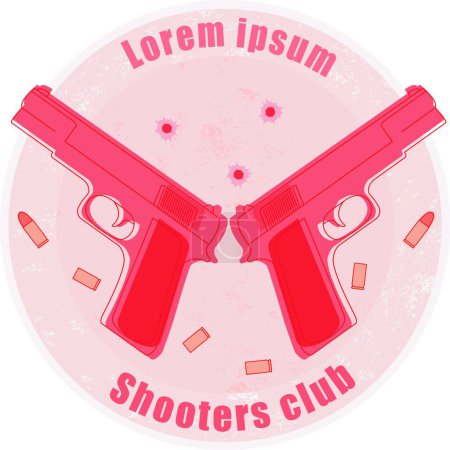 Téléchargez les illustrations : Logo pistolets, illustration vectorielle colorée - en licence libre de droit