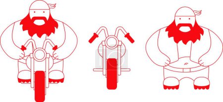 Ilustración de "Motociclista gordo. Contour "ilustración vectorial - Imagen libre de derechos