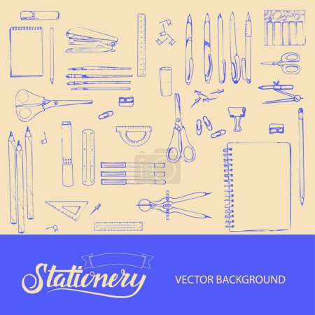 Illustration for Stationery, colored vector illustration - Royalty Free Image
