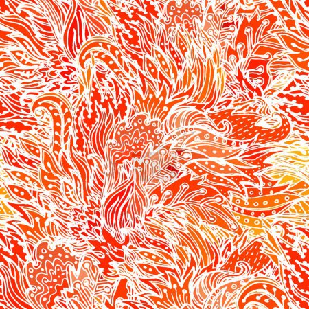 Ilustración de "Paisaje floral indio vector colorido ornado patrón sin costura
." - Imagen libre de derechos