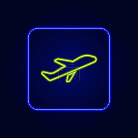 Photo for "Beautiful stylish colorful neon airplane icon - Vector" - Royalty Free Image