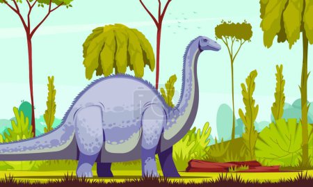Illustration for Dinosaurs Horizontal, vector illustration - Royalty Free Image