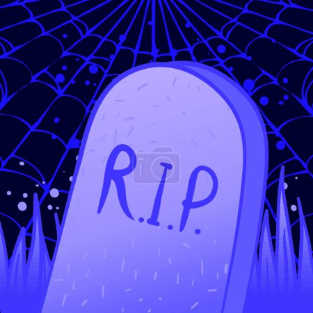 Illustration for "Halloween tombstone vector illustration" - Royalty Free Image