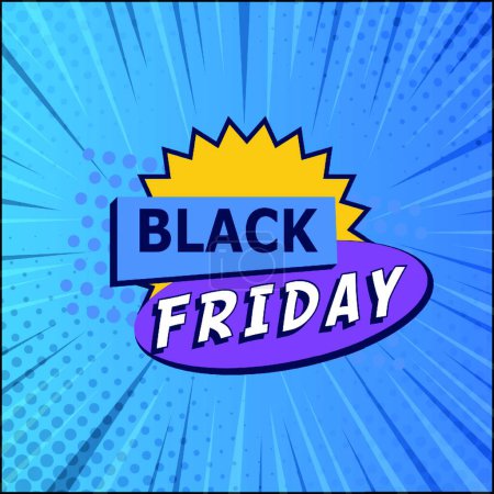 Photo for Comic zoom web banner, business card, BLACK FRIDAY template - Vector - Royalty Free Image