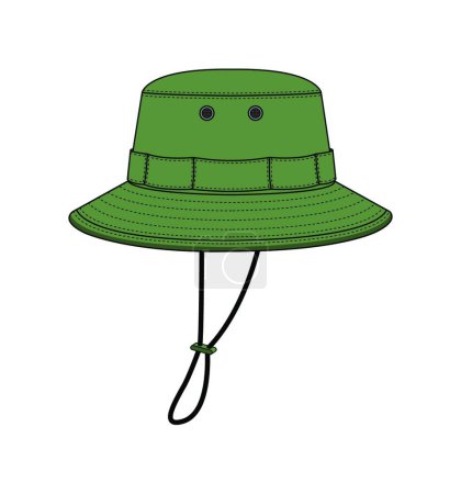 Ilustración de "Boonie sombrero (sombrero de aventura) plantilla vector ilustración " - Imagen libre de derechos