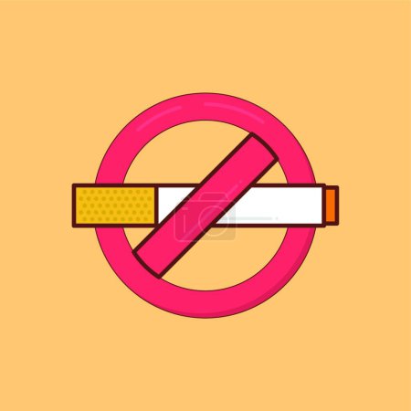 Ilustración de No hay señales de fumar. logotipo del cigarrillo - Imagen libre de derechos