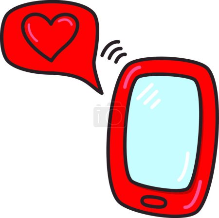 Illustration for Mobile and heart icon vector illustration - Royalty Free Image