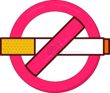 Ilustración de No hay señales de fumar. logotipo del cigarrillo - Imagen libre de derechos