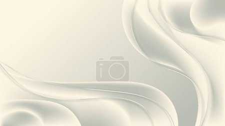 Illustration for Abstract elegant 3D white gold wave shapes and lines on clean luxury background - Royalty Free Image