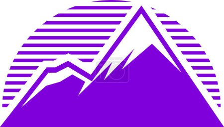 Photo for Mountain with snow on top logo. Ice peaks ico - Royalty Free Image