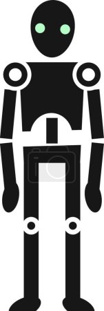 Illustration for Black robot icon. Android character. Mechanical man - Royalty Free Image
