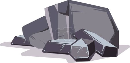 Illustration for Solid mineral formation. Stone pile. Natural landscape element - Royalty Free Image