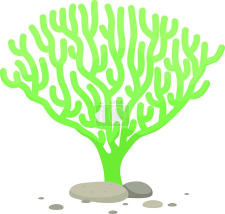 Photo pour Corail vert branches doigts. Caricature vie sous-marine - image libre de droit