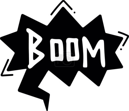 Illustration for "Boom message sticker. Shouting bubble in comic style" - Royalty Free Image