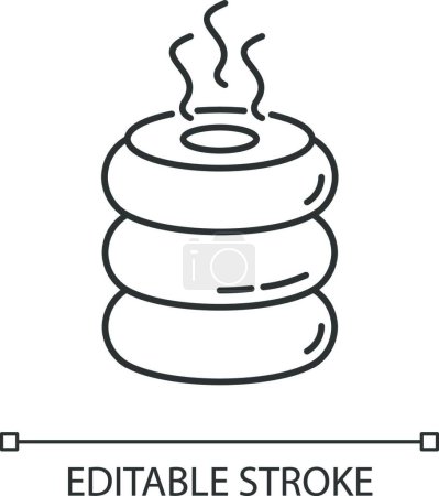 Illustration for "Air purifier, steam humidifier pixel perfect linear icon. Domestic conditioning device. Thin line customizable illustration. Contour symbol. Vector isolated outline drawing. Editable stroke" - Royalty Free Image
