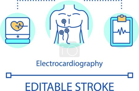 Téléchargez les illustrations : "Icône concept électrocardiographie ", illustration vectorielle - en licence libre de droit