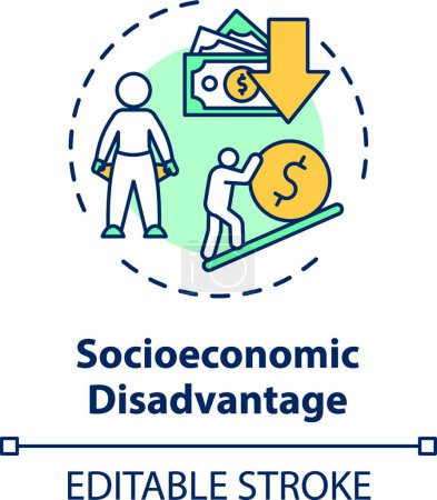 Illustration for "Socioeconomic disadvantage concept icon" - Royalty Free Image