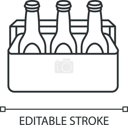 Illustration for "Beer pixel perfect linear icon" - Royalty Free Image