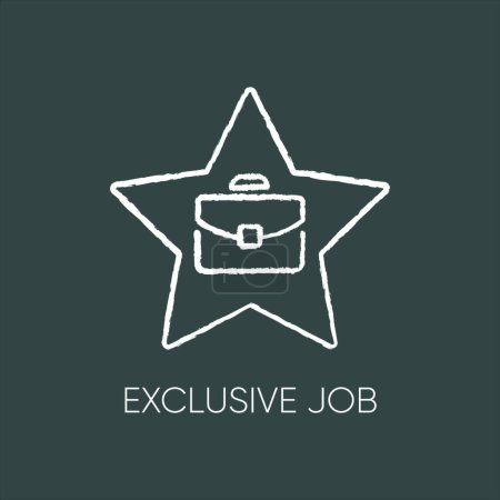 Illustration for "Exclusive job flat design long shadow glyph icon. Limited work offer, special professional occupation. Career opportunity, company position. Star with briefcase silhouette RGB color illustration" - Royalty Free Image