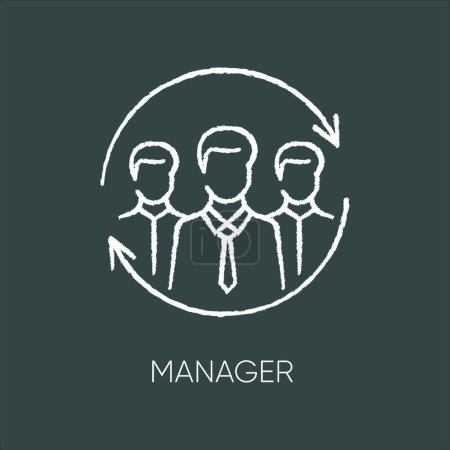 Illustration for "Manager flat design long shadow glyph icon. Corporate management. Professional occupation, human resources management. Team leader, company executive CEO silhouette RGB color illustration" - Royalty Free Image