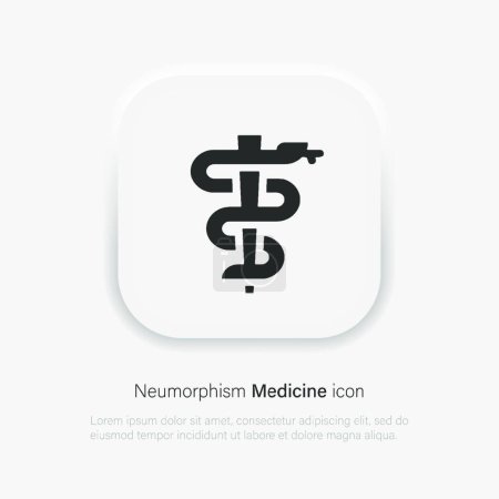 Illustration for "Medicine symbol for healthcare design. Vector line illustration. Symbol, logo illustration. Vector icon in neumorphism style" - Royalty Free Image