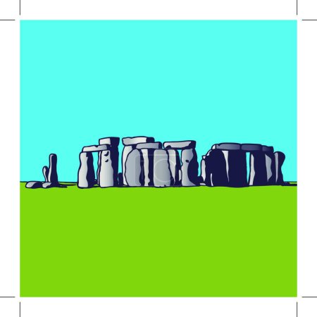 Téléchargez les illustrations : "Stonehenge. Repère de l'Angleterre. Monument mégalithique pour les cérémonies religieuses. Image vectorielle
." - en licence libre de droit