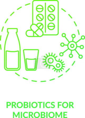 Ilustración de "Icono de concepto de probióticos para microbioma" - Imagen libre de derechos