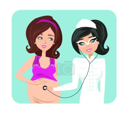 Illustration for "pregnant woman with doctor" - Royalty Free Image