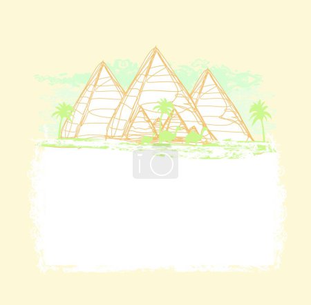 Illustration for "vintage background with pyramids giza " - Royalty Free Image