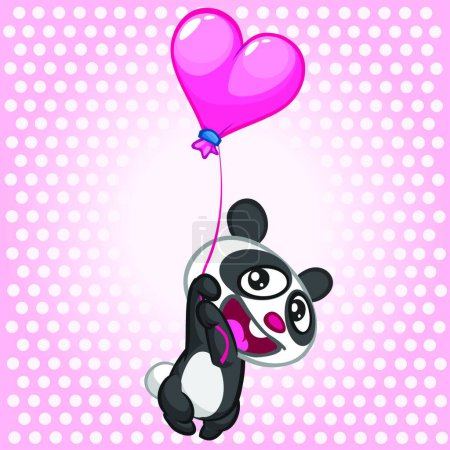 Téléchargez les illustrations : Panda, illustration vectorielle colorée - en licence libre de droit