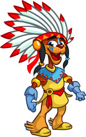 Illustration for "Native American Character cartoon. Vector illustration. Thanksgiving symbol" - Royalty Free Image