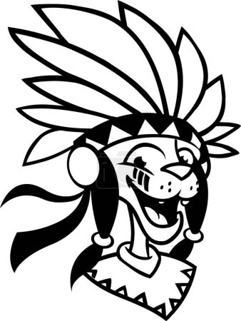 Illustration for "Native American Character cartoon. Vector illustration. Thanksgiving symbol" - Royalty Free Image