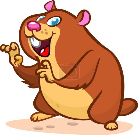 Illustration for Marmot character illustration on white - Royalty Free Image