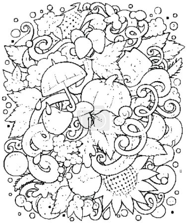 Illustration for "Cartoon cute doodles hand drawn autumn illustration" - Royalty Free Image
