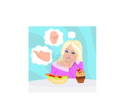 Ilustración de "chica en una dieta
" - Imagen libre de derechos