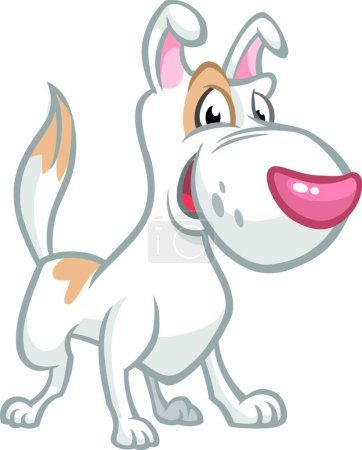 Illustration for "Funny Jack Russel Terrier dog cartoon. Vector illustration." - Royalty Free Image