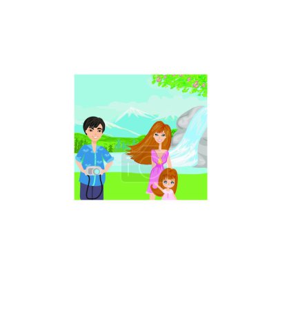 Illustration for "Family vacation" flat icon, vector illustration - Royalty Free Image