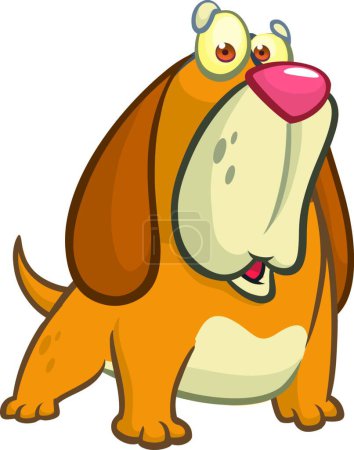 Téléchargez les illustrations : "Dessin animé drôle beagle chien illustration
." - en licence libre de droit