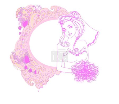 Illustration for "Beautiful bride card " flat icon, vector illustration - Royalty Free Image