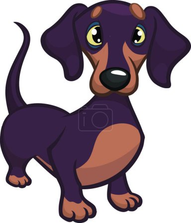 Téléchargez les illustrations : "Mignon chien drôle de dessin animé. Illustration vectorielle" - en licence libre de droit