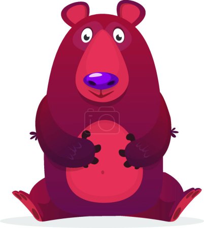 Ilustración de "Divertido oso pardo de dibujos animados. Ilustración vectorial" - Imagen libre de derechos