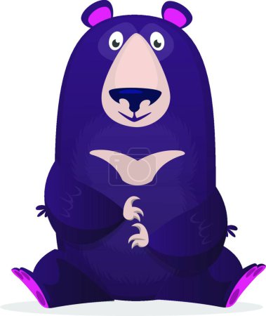 Ilustración de "Feliz oso de dibujos animados. Ilustración de clip vectorial de oso marrón aislado." - Imagen libre de derechos