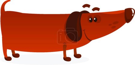 Téléchargez les illustrations : "Dessin animé drôle Weiner chien. Illustration vectorielle
 ." - en licence libre de droit