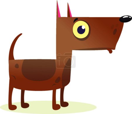 Téléchargez les illustrations : "Dessin animé drôle chien de garde Pitbull chien illustration
." - en licence libre de droit