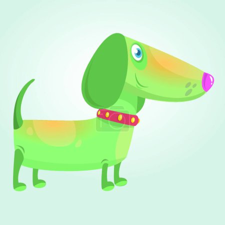 Téléchargez les illustrations : "Mignon chien drôle de dessin animé. Illustration vectorielle" - en licence libre de droit