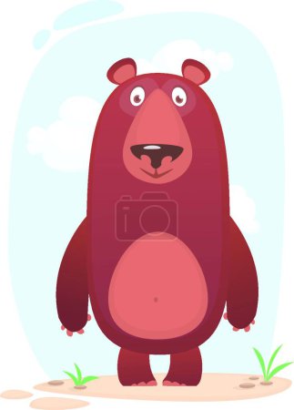 Ilustración de "Feliz oso de dibujos animados. Ilustración vectorial de oso pardo aislado. " - Imagen libre de derechos